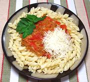 Dish of Pasta with Tuna & Bell Pepper Sauce