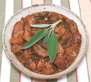 Dish of Pork Stew with Herbs