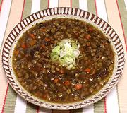 Bowl of Lentil & Mushroom Soup