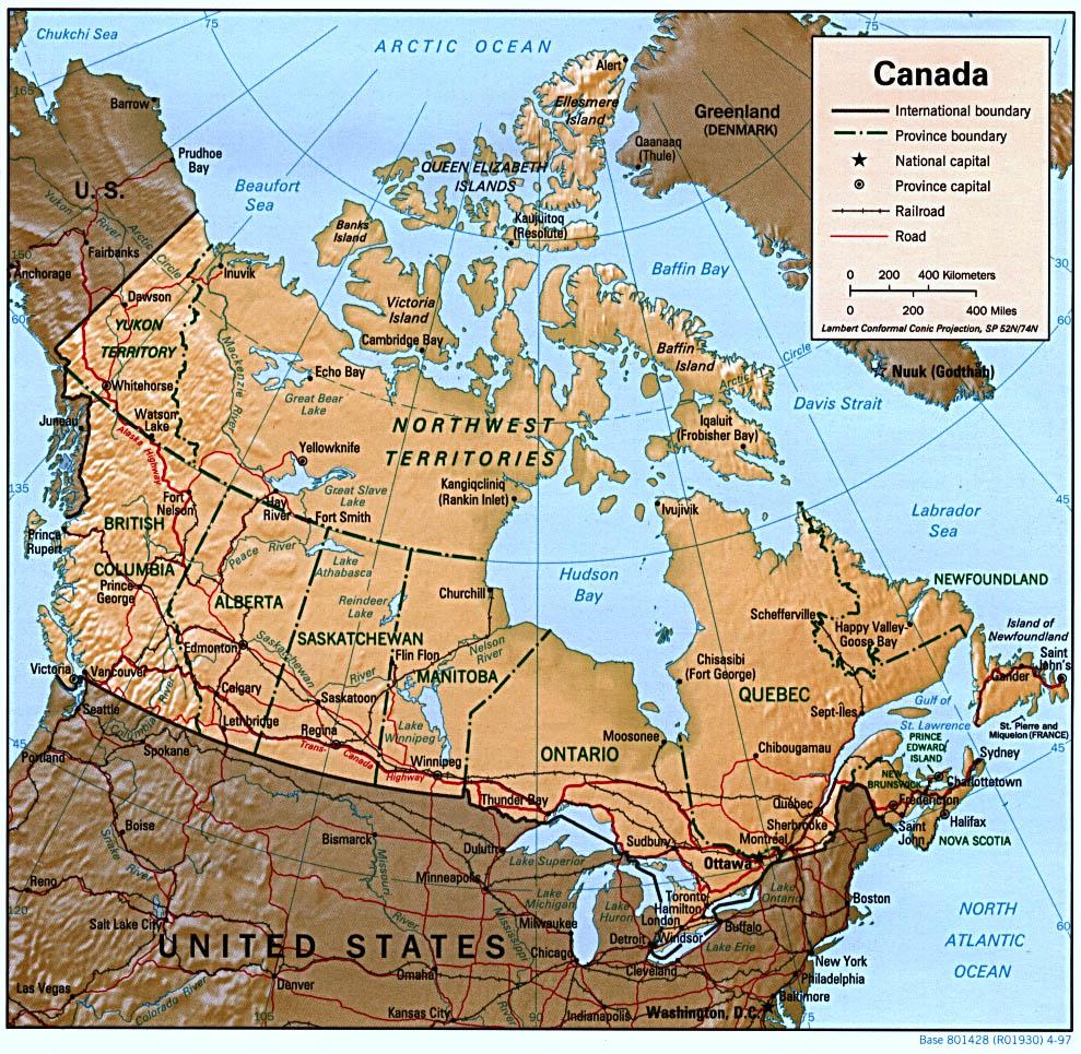 Canada Topographic Map