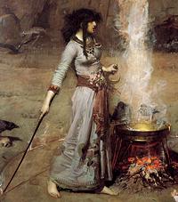 Witch casting a circle