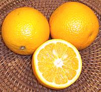 Whole and Cut Valencia Oranges