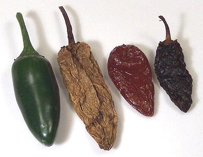 Whole Jalapeño, Chipotle & Morita Chilis