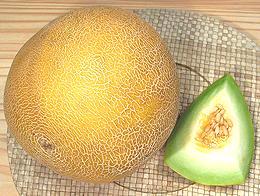 Whole and Cut Galia Melon