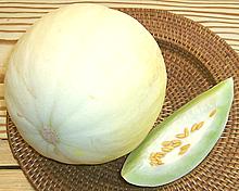 Whole and Cut Green Honeydew Melon