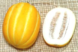 Whole and Cut Korean Melon