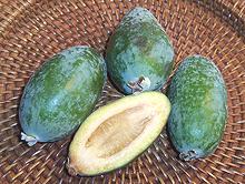 Pineapple Guava Fruit, whole, cut