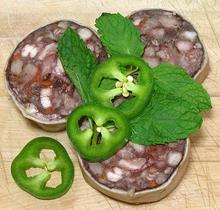 Slices of Moronga Sausage