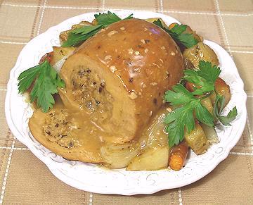 Tofurky Dinner Served on Platter