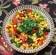 Dish of Corn & Kale Salad