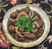 Dish of Cajun Liver & Onions