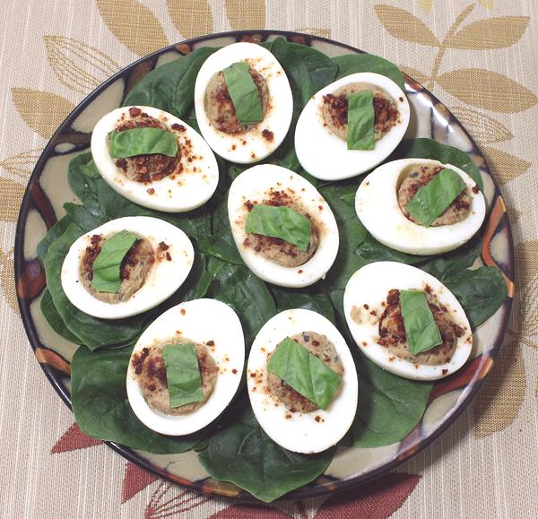 Platter of Eggs, Stuffed & Garnished