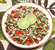 Dish of Black Eye Pea Salad