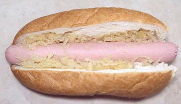 Split Roll with Sausage, Sauerkraut