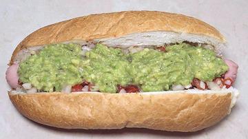 Split Roll with Salsa, Avocado