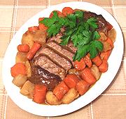 Platter of Beef Pot Roast with Vegies