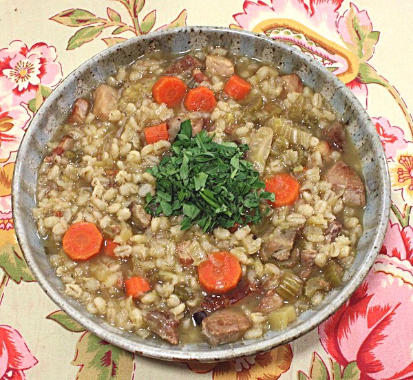 Bowl of Pork, Cider, & Barley Stew