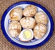 Dish of Tea Eggs, one cut