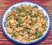 Dish of Pork with Mustard Greens