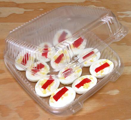 Clamshell Tray of Shrimp Stuffed Eggs