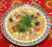 Bowl of Pork Stew with Wheat & Fennel