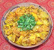 Dish of Green Tomato Sabji