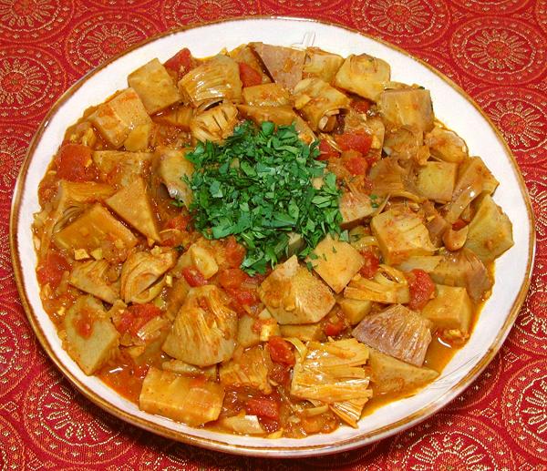 Dish of 'Raw' Jackfruit Subzi