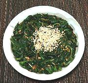 Small dish of Spinach Namul