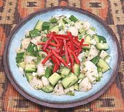 Bowl of Cucumber, Pear, & Mint Salad