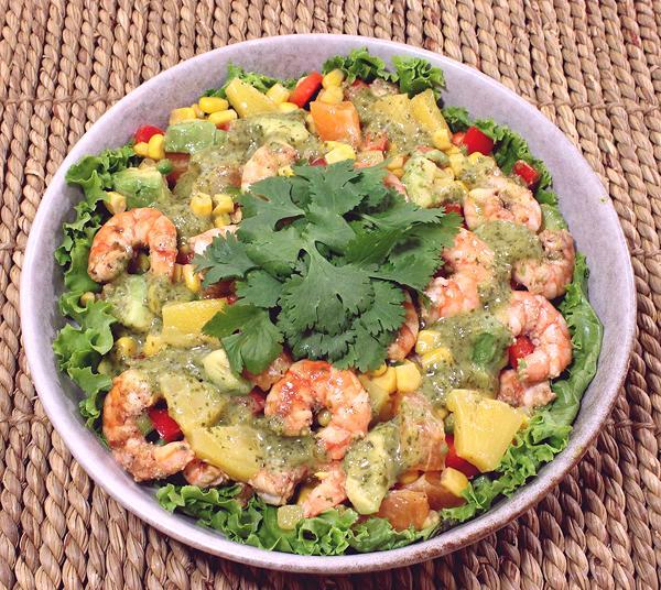 Bowl of Jerk Shrimp Salad
