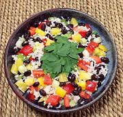 Bowl of Caribbean Black Beans & Rice Salad