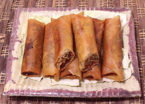 Dish of Lumpia Gulay Rolls