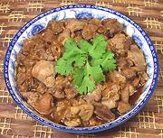 Dish of Chicken Gizzard & Liver Adobo