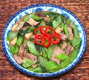 Dish of Pork with Mustard Greens