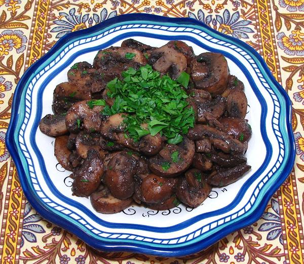 Dish of Sautéd Mushrooms with Allspice