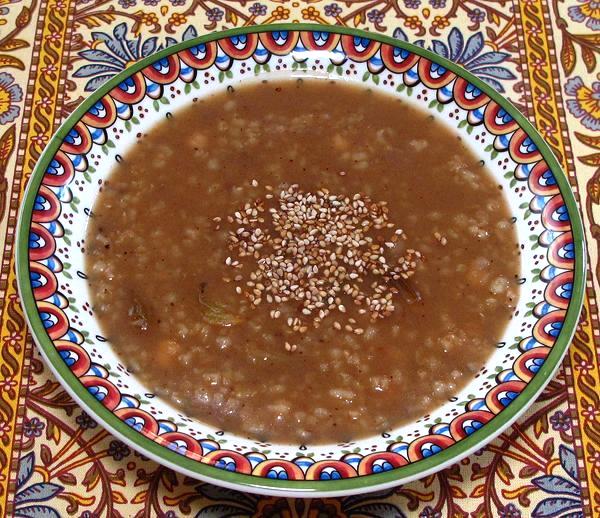 Bowl of Wheat & Grape Molasses Soup