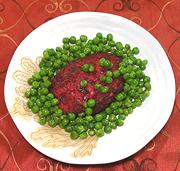 Dish with Russian Hamburger and Peas