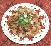 Dish of Potatoes with Mushrooms