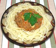 Dish of Pasta with Bolognese Sauce