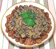 Dish of Sweetbreads with Mushroom Sauce