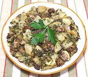 Dish of Potatoes with Mushrooms