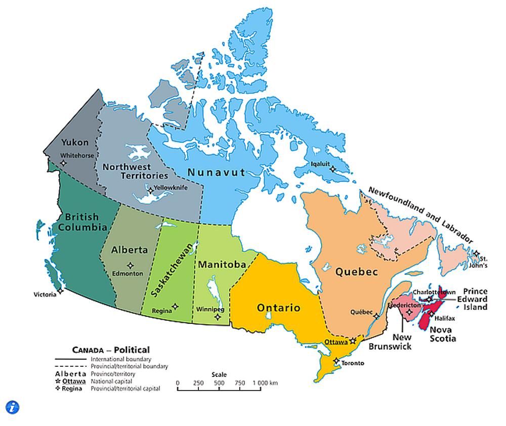 Map of Canada - Provinces