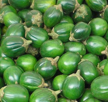 Jiló Eggplants in Brazil, whole