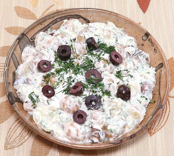 Dish of Tzatziki Potato Salad
