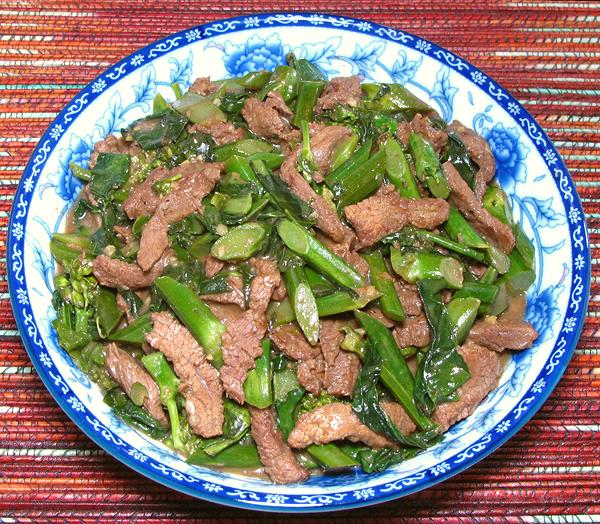 Dish of Beef with Chinese Broccoli