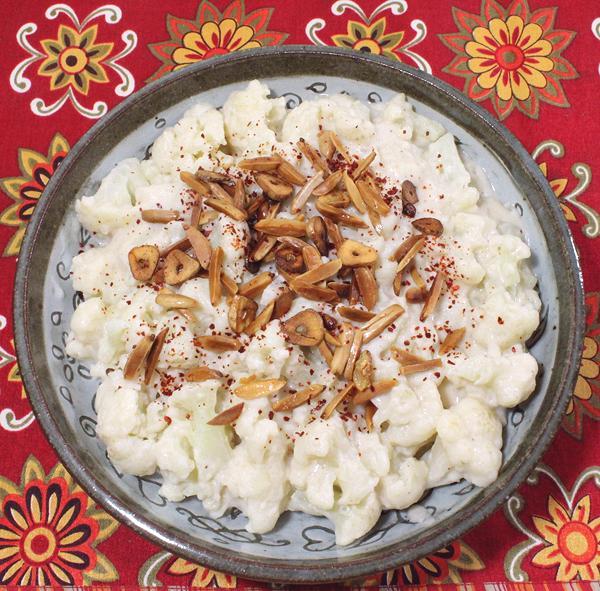 Dish of Cauliflower in Almond Sauce