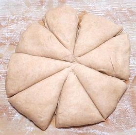 Dough cut into 8 pieces