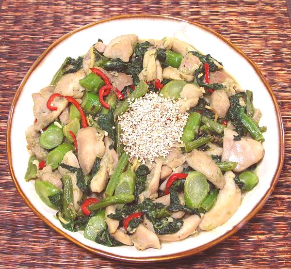 Dish of Chicken with Chinese Broccoli