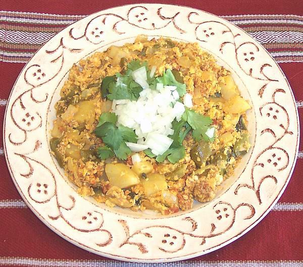 Dish of Chorizo, Potatoes & Eggs